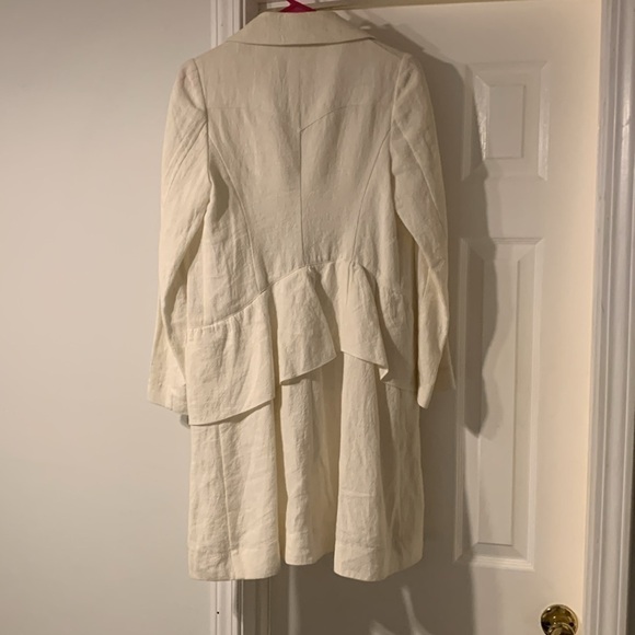 NWOT Morgane Le Fay textured linen ruffle coat - Picture 5 of 9